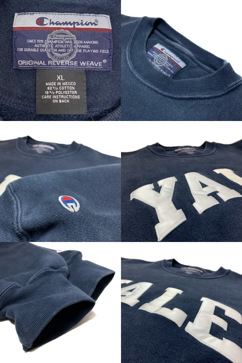 s Champion "YALE" R/W Sweatshirt 紺 XL チャンピオン リバース