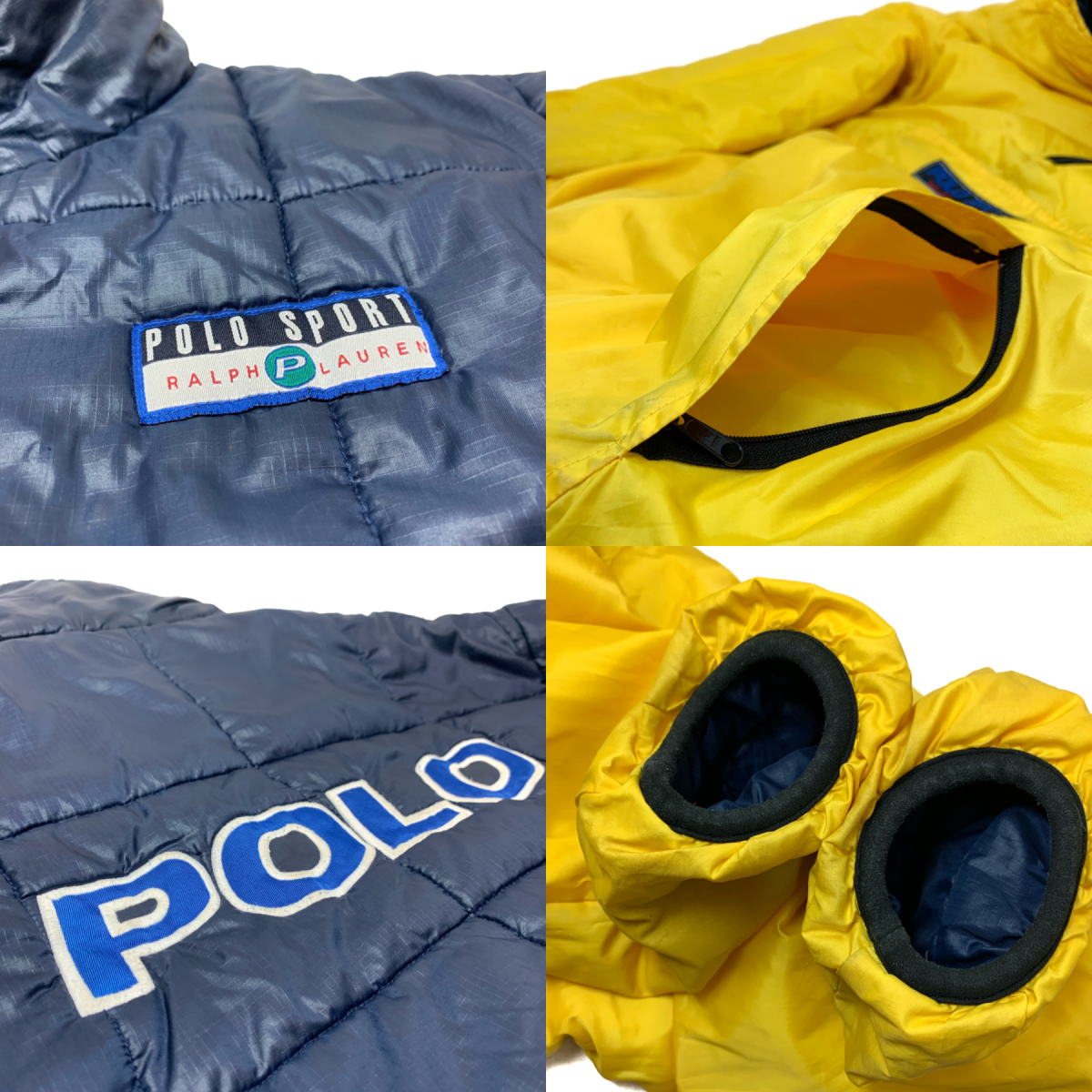 90s POLO SPORT Reversible Padding Pullover Jacket 黄紺 L 90s POLO SPORT Reversible Padding Pullover Jacket 黄紺 L