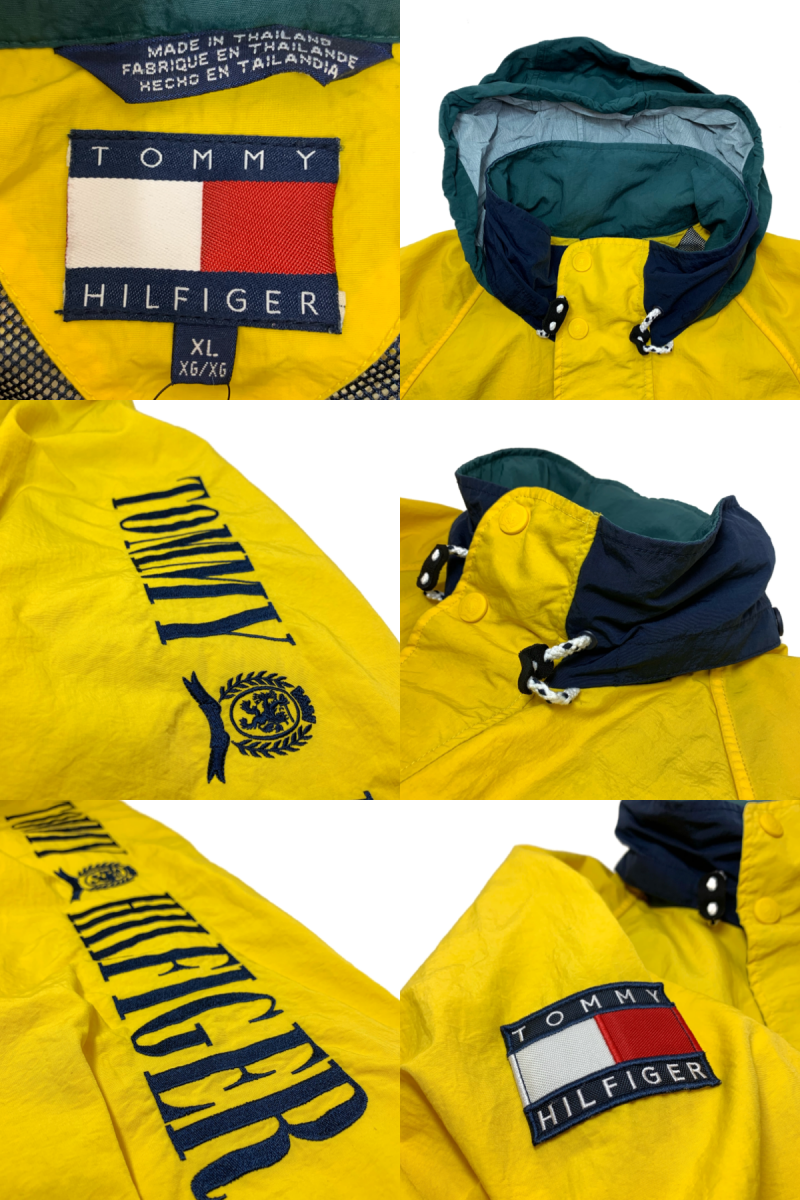 90s TOMMY HILFIGER Logo Nylon Sailing Jacket 黄 XL トミー 90s TOMMY HILFIGER Logo Nylon Sailing Jacket 黄 XL トミー