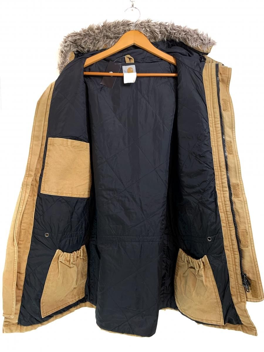 90s Carhartt Siberian Parka 茶 M相当 カーハート シベリアンパーカー 中綿ジャケット ダック地 ロゴ ブラウン