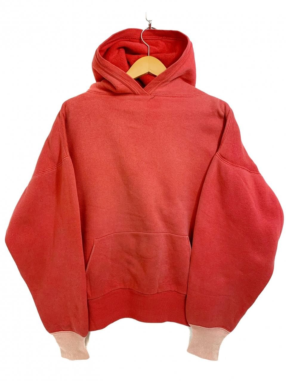 60s Double Face 2 Tone Rib Sweat Hoodie 赤 XL相当 vintage 
