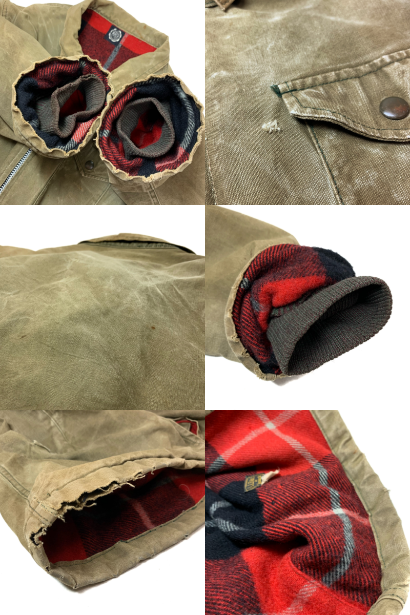 30s~40s L.L.Bean Wool Lining Duck Jacket オリーブ L 黒タグ 
