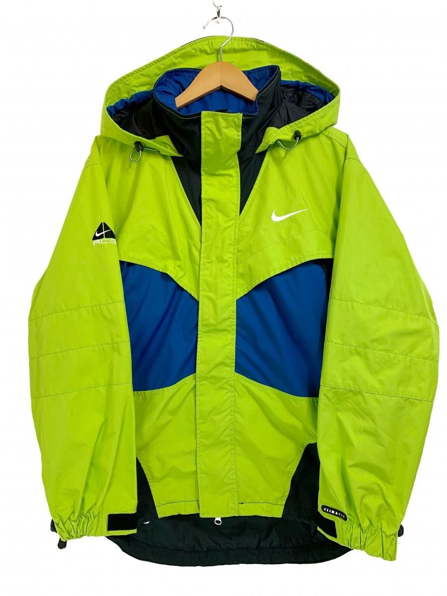 90s NIKE ACG Nylon Mountain Parka 蛍光黄青 M相当 ナイキ