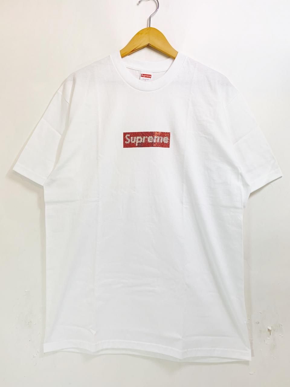 新品 19SS SUPREME × SWAROVSKI 25th Anniversary Box Logo Tee 白 L 