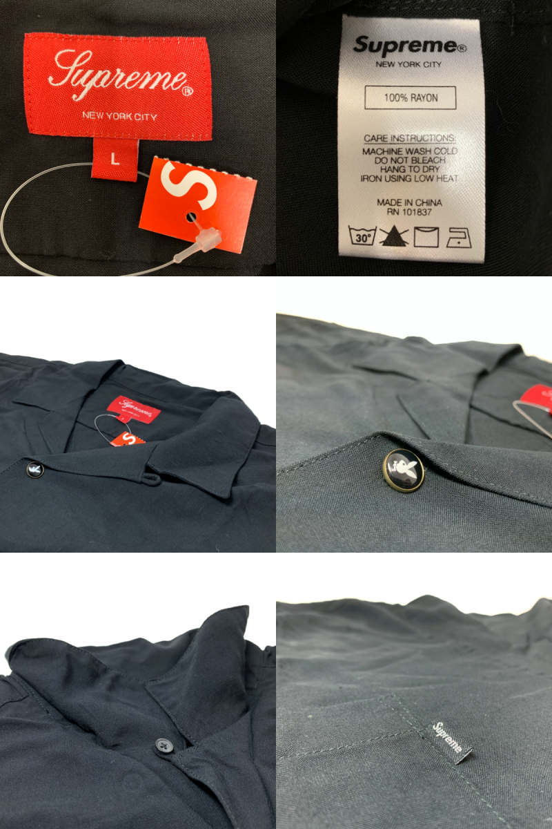 新品 19SS SUPREME × PLAYBOY Rayon S/S Shirt 黒 L シュプリーム