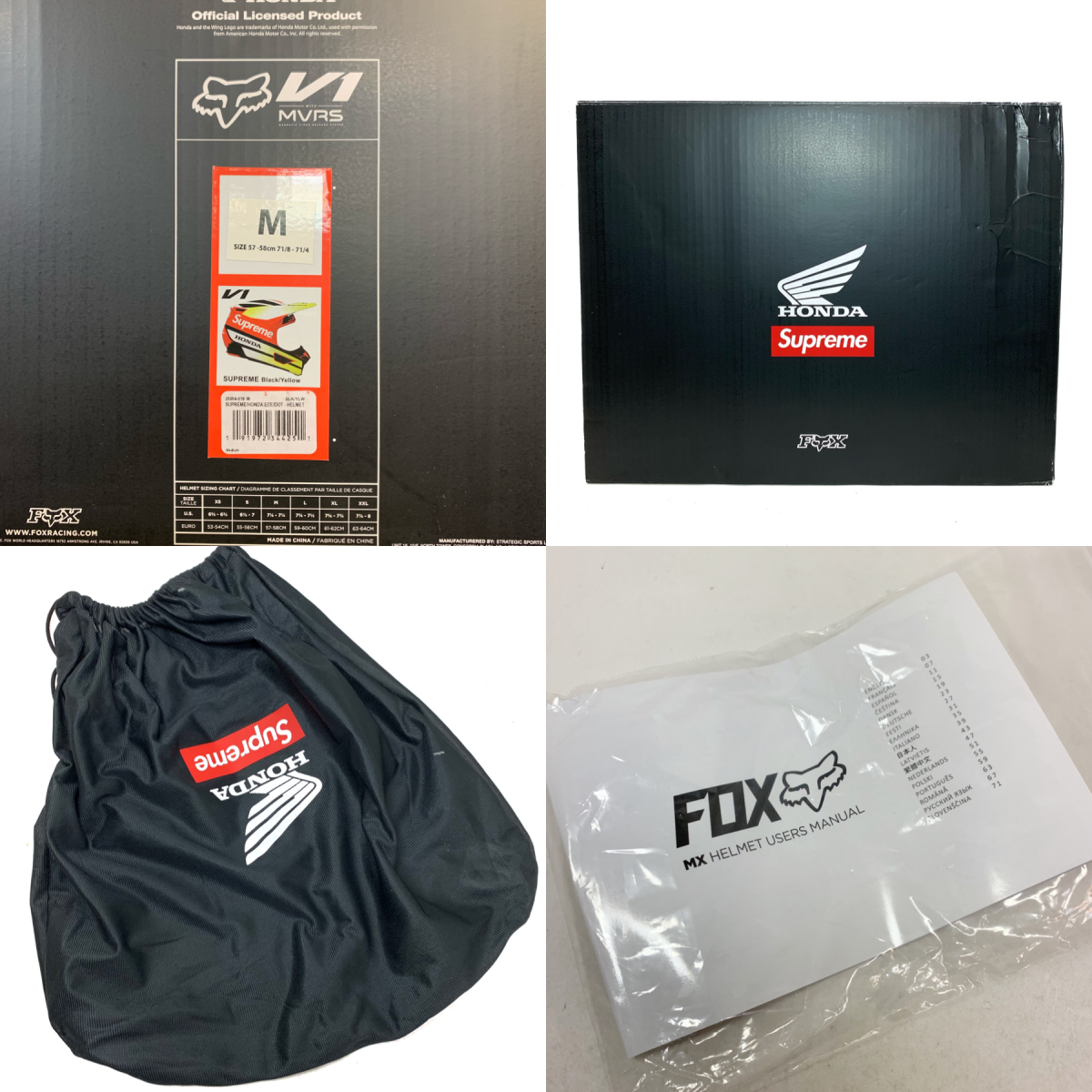 定価以下 supreme honda fox racing 黒 M