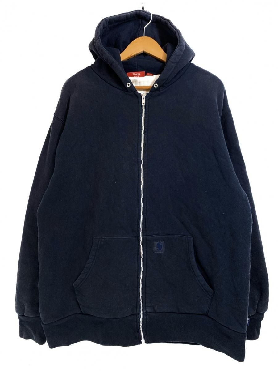 00s SUPREME Thermal Zip Up Hoodie 紺 XL シュプリーム ジップ