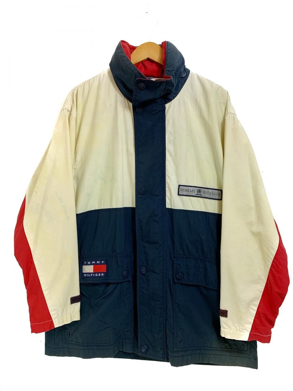 90s TOMMY HILFIGER Logo Nylon Jacket トリコロール M トミー ...