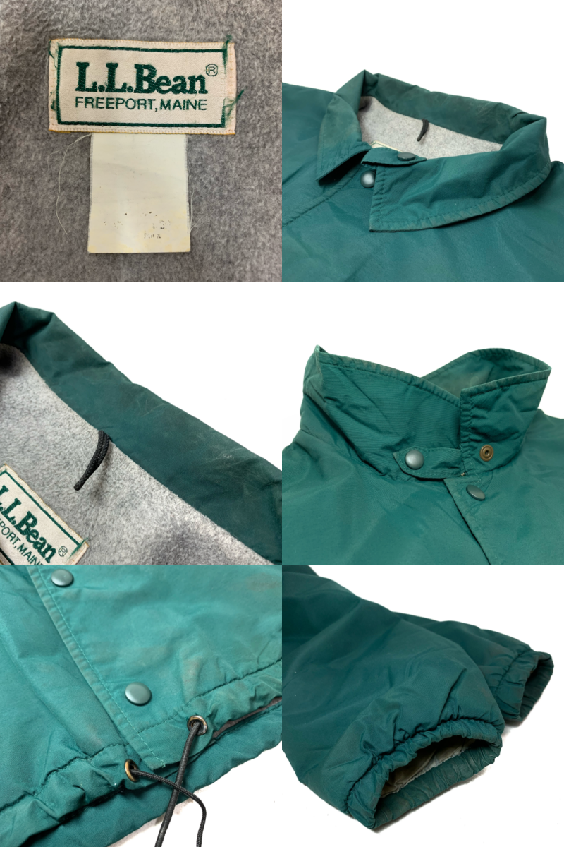 80s~90s L.L.Bean Fleece Lining Nylon Coach Jacket 緑 XL