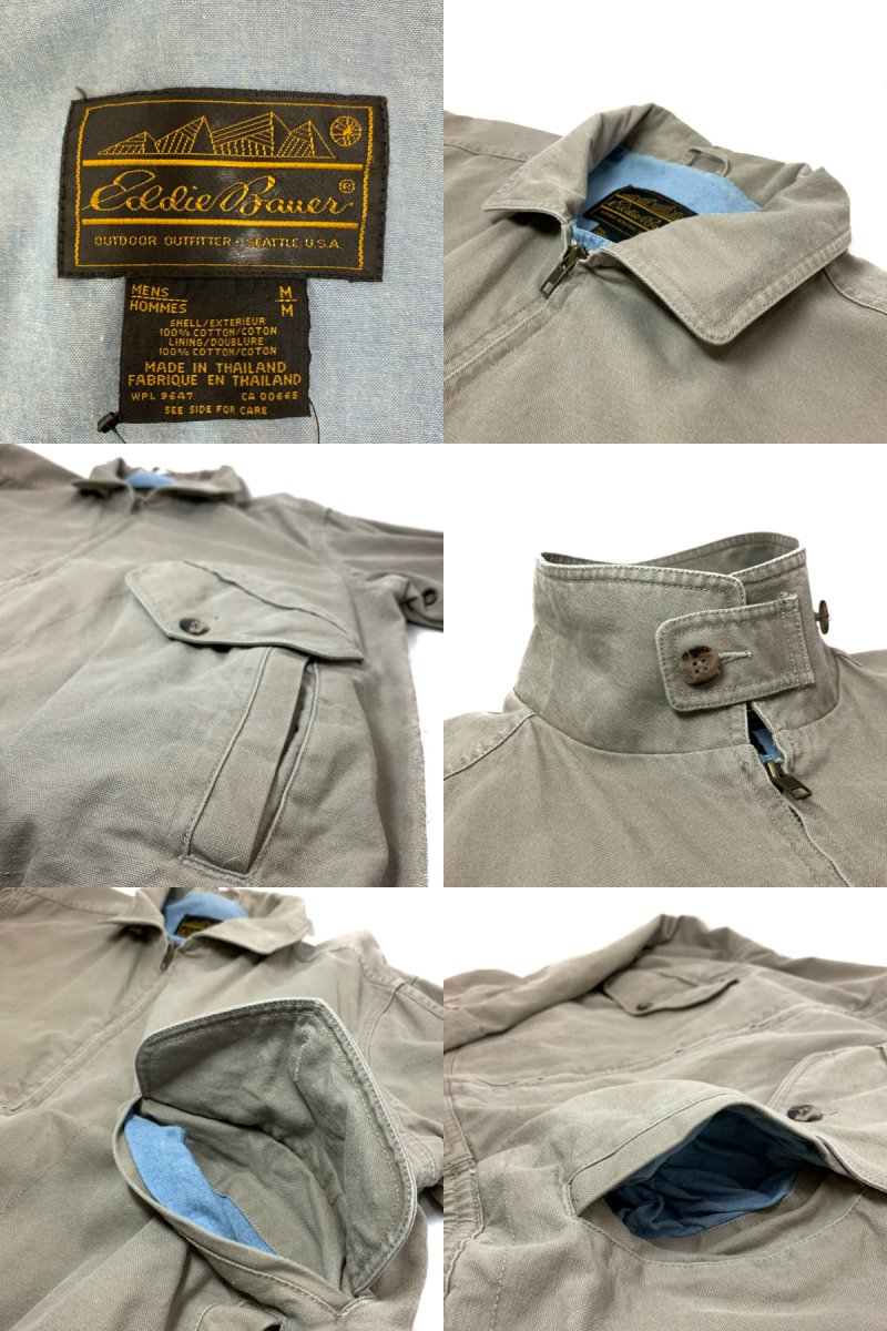 80s Eddie Bauer Cotton Drizzler Jacket カーキ M 黒タグ 80s Eddie Bauer Cotton Drizzler Jacket カーキ M 黒タグ