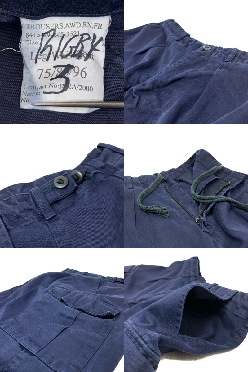 90s~00s ROYAL NAVY Cargo Pants 紺 W29×L27 イギリス海軍 ロイヤルネイビー RN カーゴパンツ トラウザーパンツ  コットン ユーロミリタリー - NEWJOKE ONLINE STORE