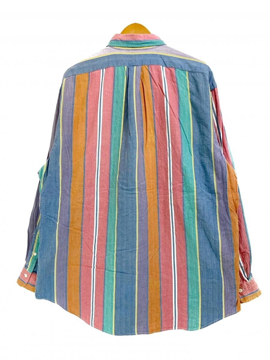 ももRalph Lauren 多色ストライプ 長袖シャツ 90s Polo Ralph Lauren Multi Stripe Cotton BD L/S Shirt
