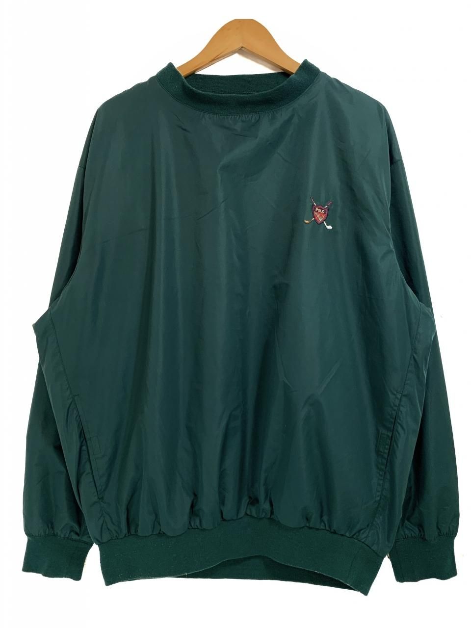 s POLO GOLF Logo Nylon Pullover Jacket 緑 M ポロゴルフ ナイロン