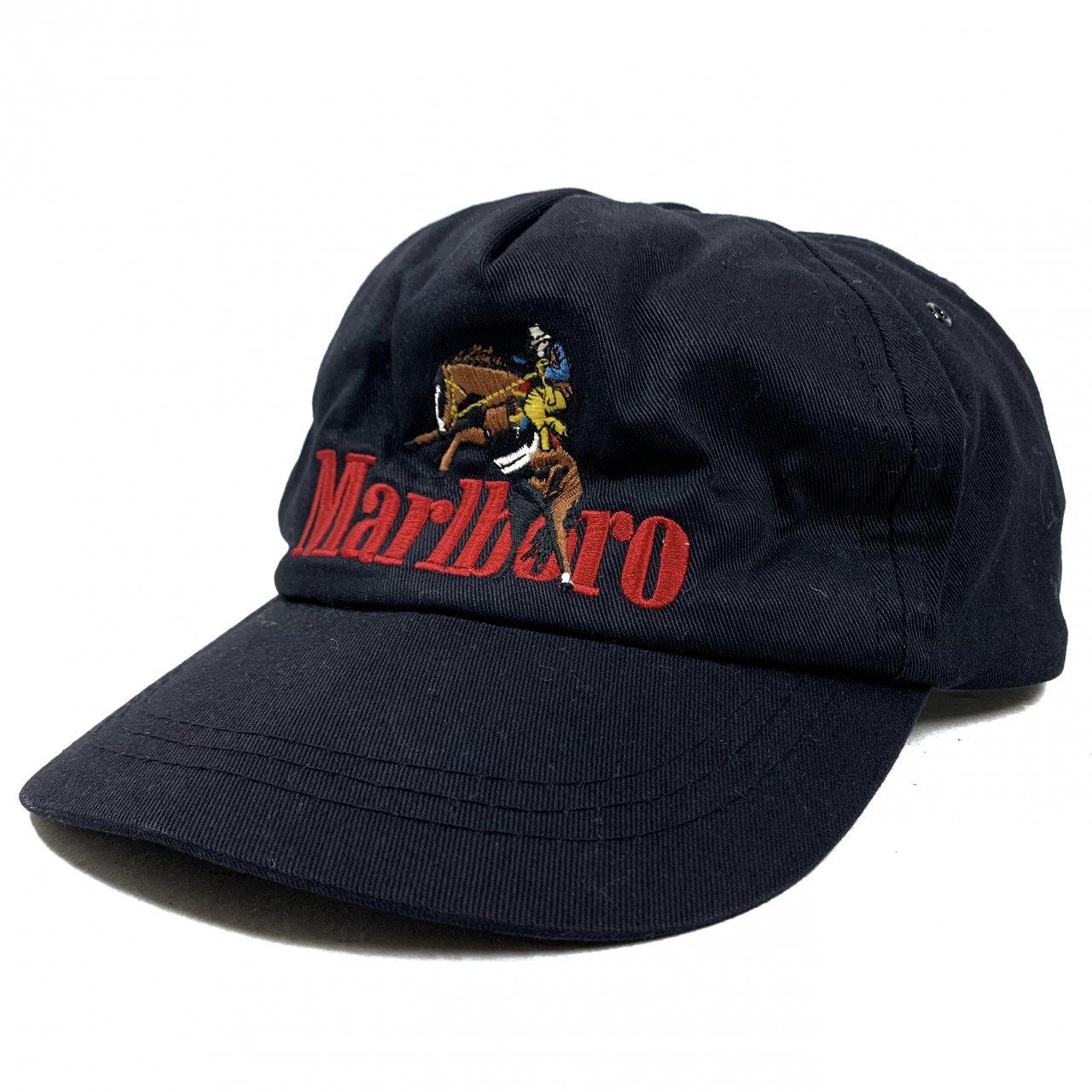 90s Marlboro Logo 5 Panel Cap 黒 マルボロ 5パネル キャップ