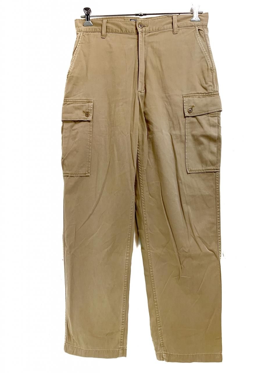 USA製 90s Polo Ralph Lauren Cotton Chino Cargo Pants カーキ 33×32 