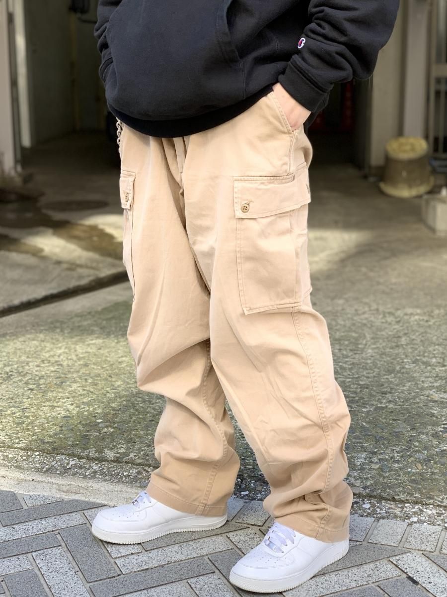 USA製 s Polo Ralph Lauren Cotton Chino Cargo Pants カーキ ×