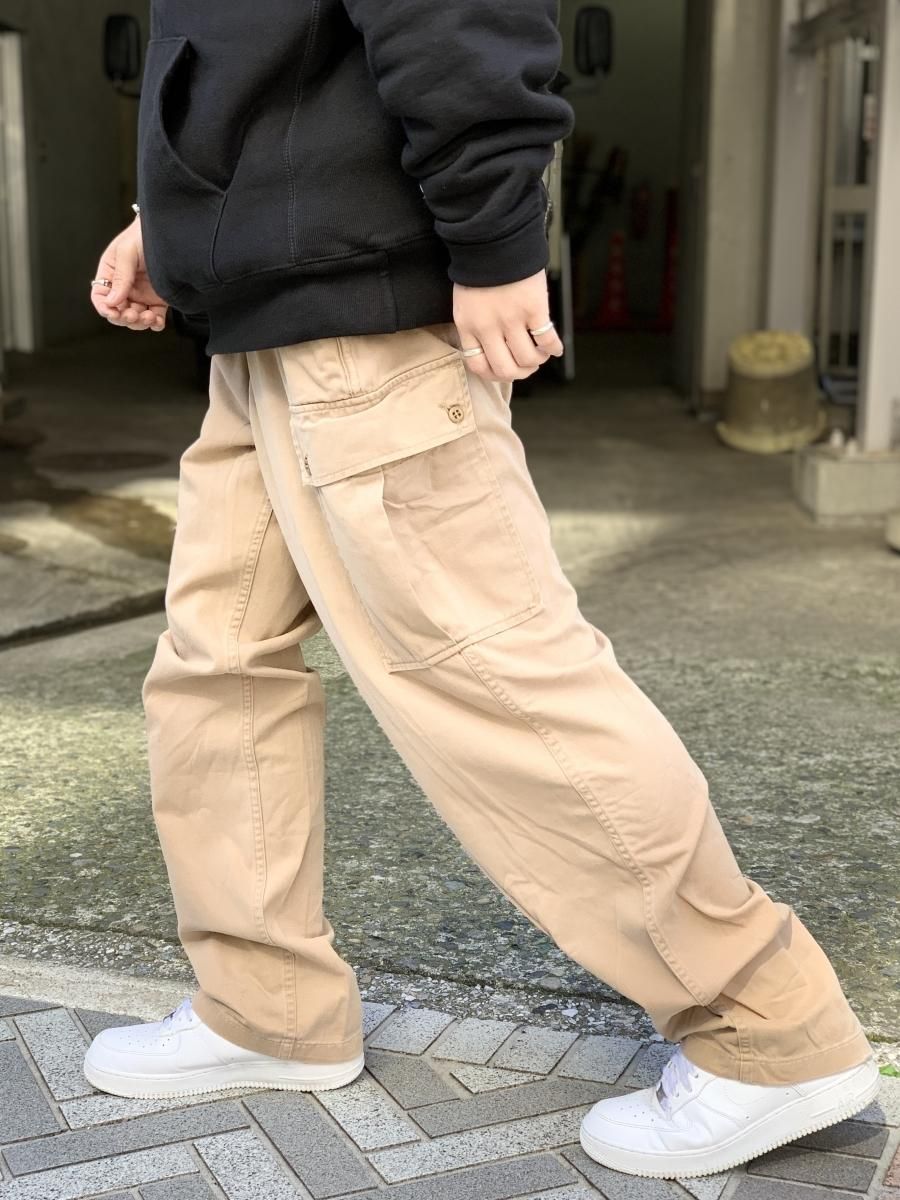 USA製 90s Polo Ralph Lauren Cotton Chino Cargo Pants カーキ 33×32