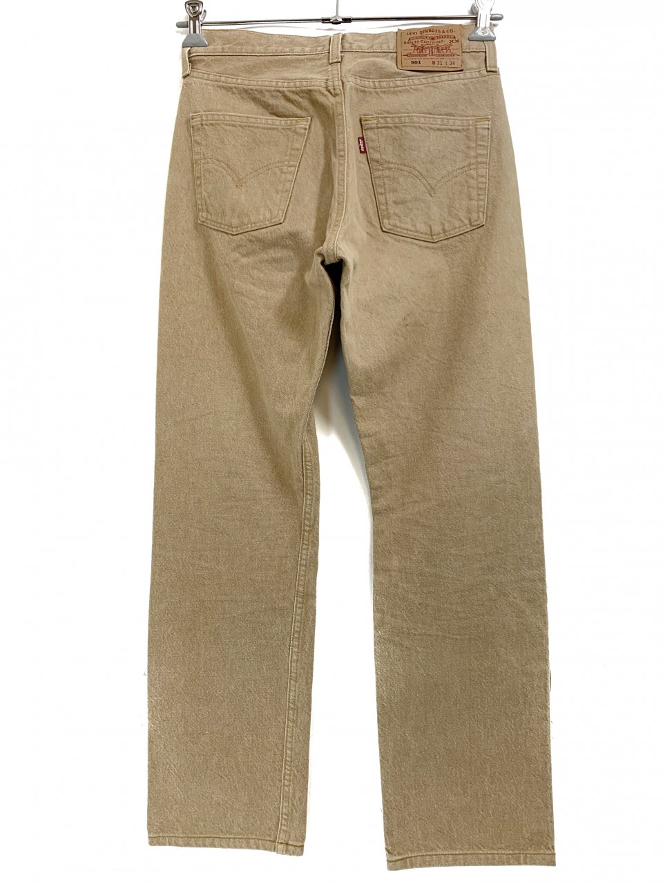 USA製 90s Levi's 501 Over Dyed Denim Pants ベージュ W31×L30 リーバイス Levis デニムパンツ  ストレート 後染め アメリカ製 カーキ - NEWJOKE ONLINE STORE