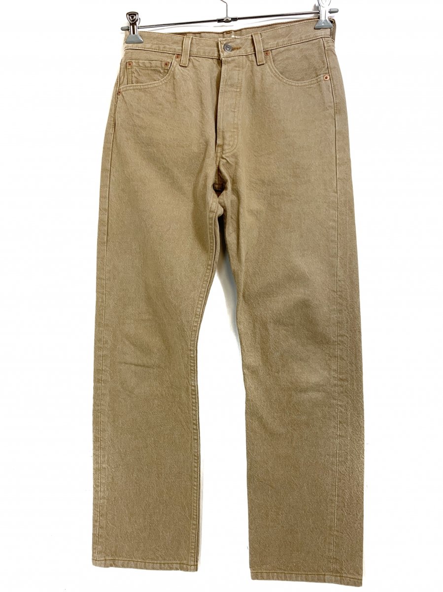 USA製 90s Levi's 501 Over Dyed Denim Pants ベージュ W31×L30 リーバイス Levis デニムパンツ  ストレート 後染め アメリカ製 カーキ - NEWJOKE ONLINE STORE