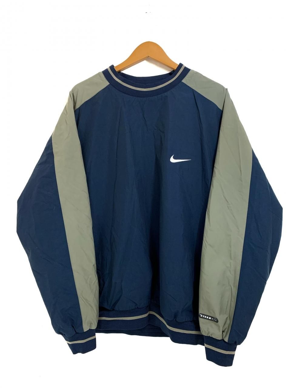 00s NIKE GOLF Logo Nylon Pullover Jacket 紺カーキ L ナイキ ゴルフ ...