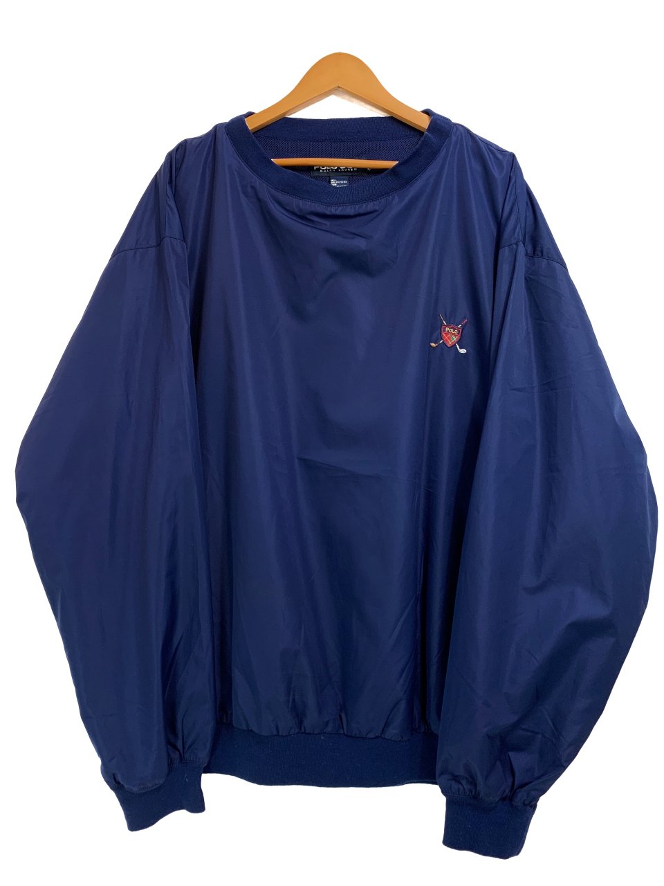 90s POLO GOLF Logo Nylon Pullover Jacket 紺 XXL ポロゴルフ