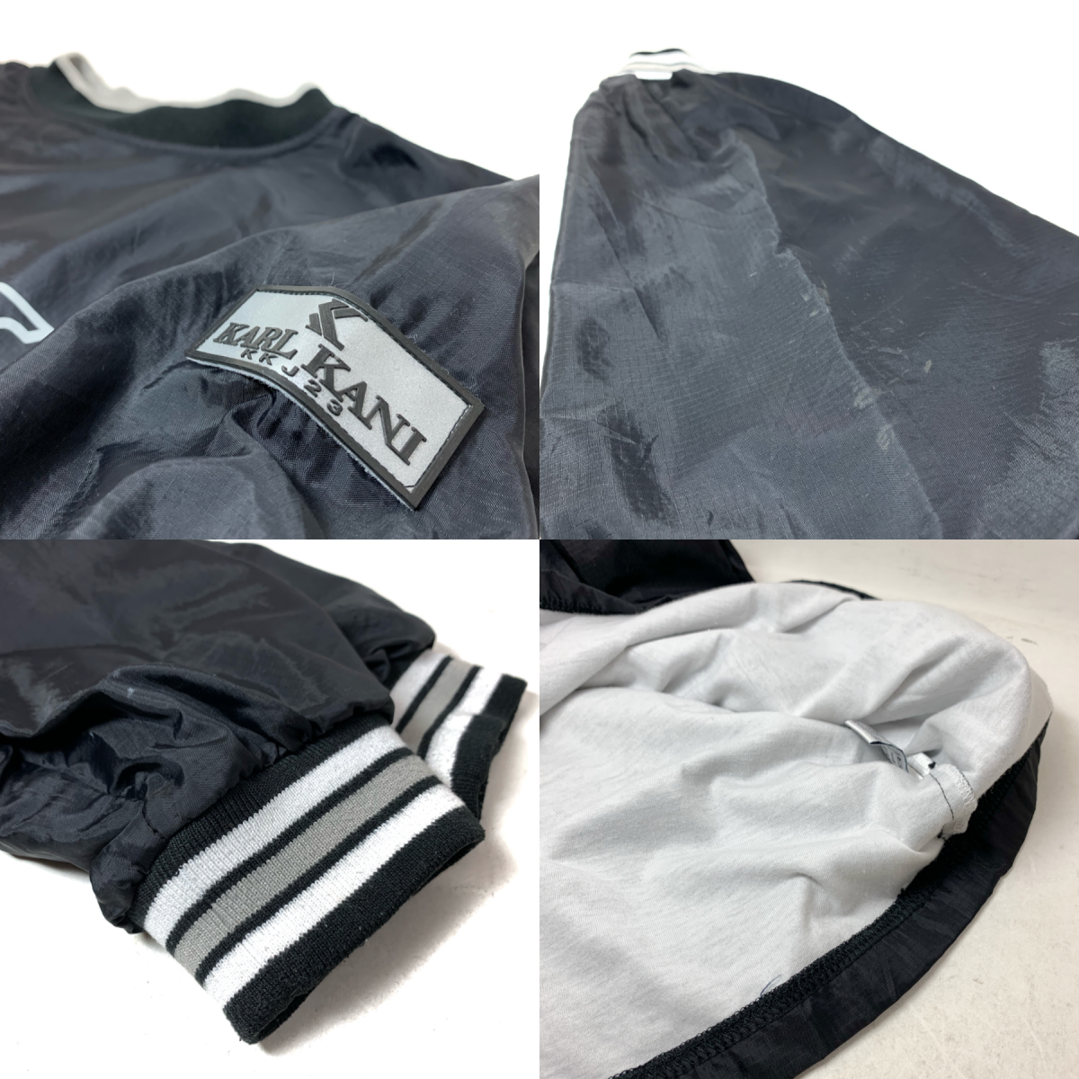 00s KARL KANI SPORT Logo Nylon Pullover Jacket 黒 XL カール 00s KARL KANI SPORT Logo Nylon Pullover Jacket 黒 XL カール