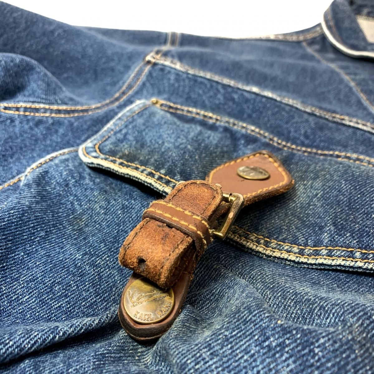 USA製 90s KARL KANI 3D Pocket Denim Shirt 青 L カールカナイ USA製 90s KARL KANI 3D Pocket Denim Shirt 青 L カールカナイ