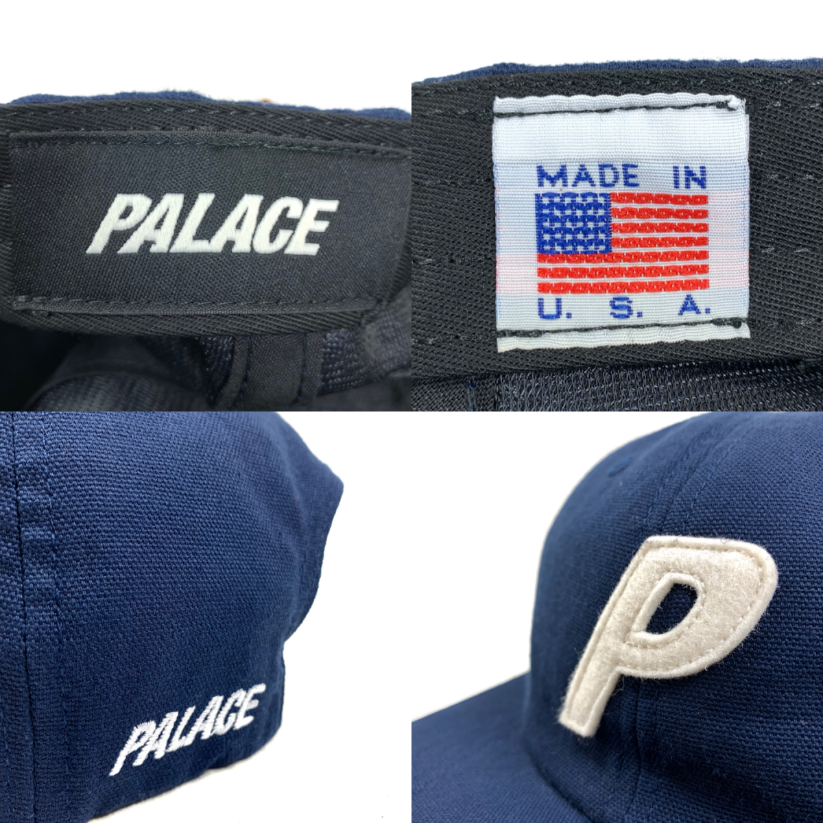 USA製 PALACE P Logo 6-Panel Cap 紺 パレス 6パネル キャップ ロゴ