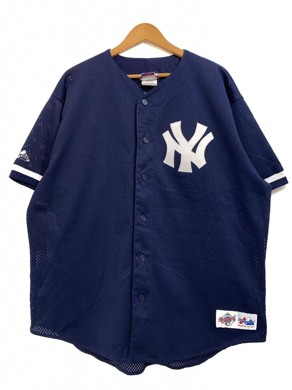 USA製 90s Majestic "NY YANKEES #24" Baseball Shirt 紺 XL