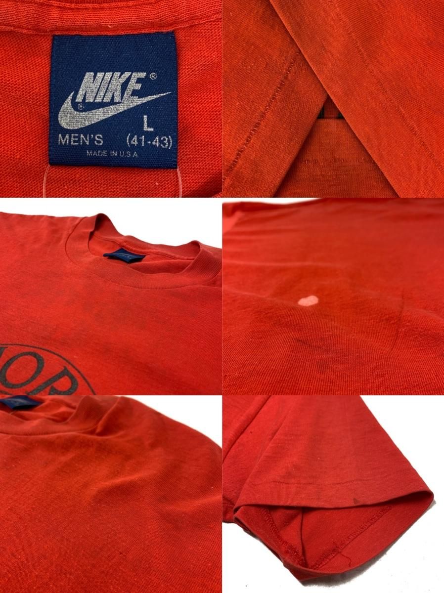 USA製 80s NIKE AIR JORDAN 1 Wing Logo S/S Tee 赤 L 紺タグ ナイキ 