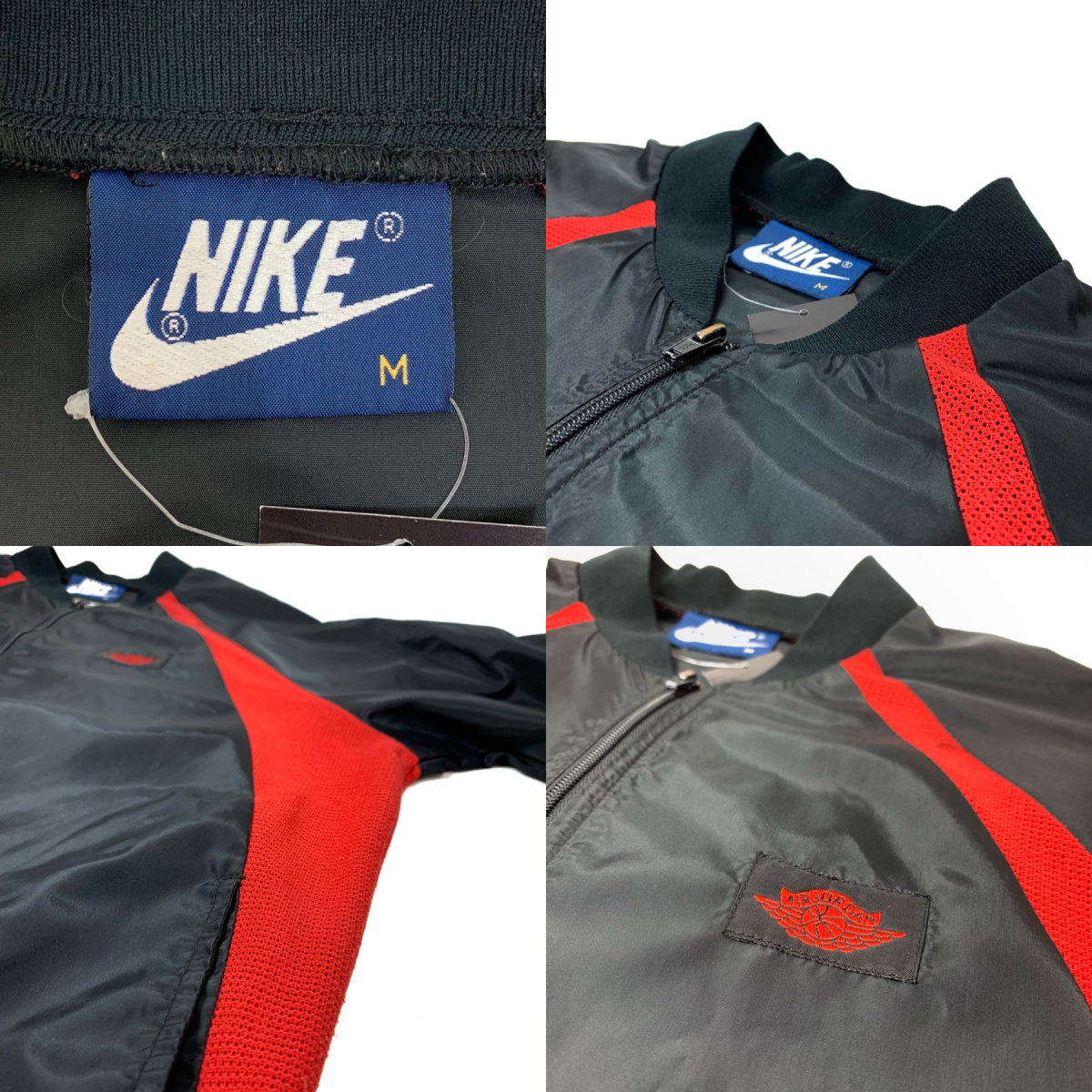 80s NIKE AIR JORDAN 1 Wing Logo Nylon Jacket 黒 M 紺タグ