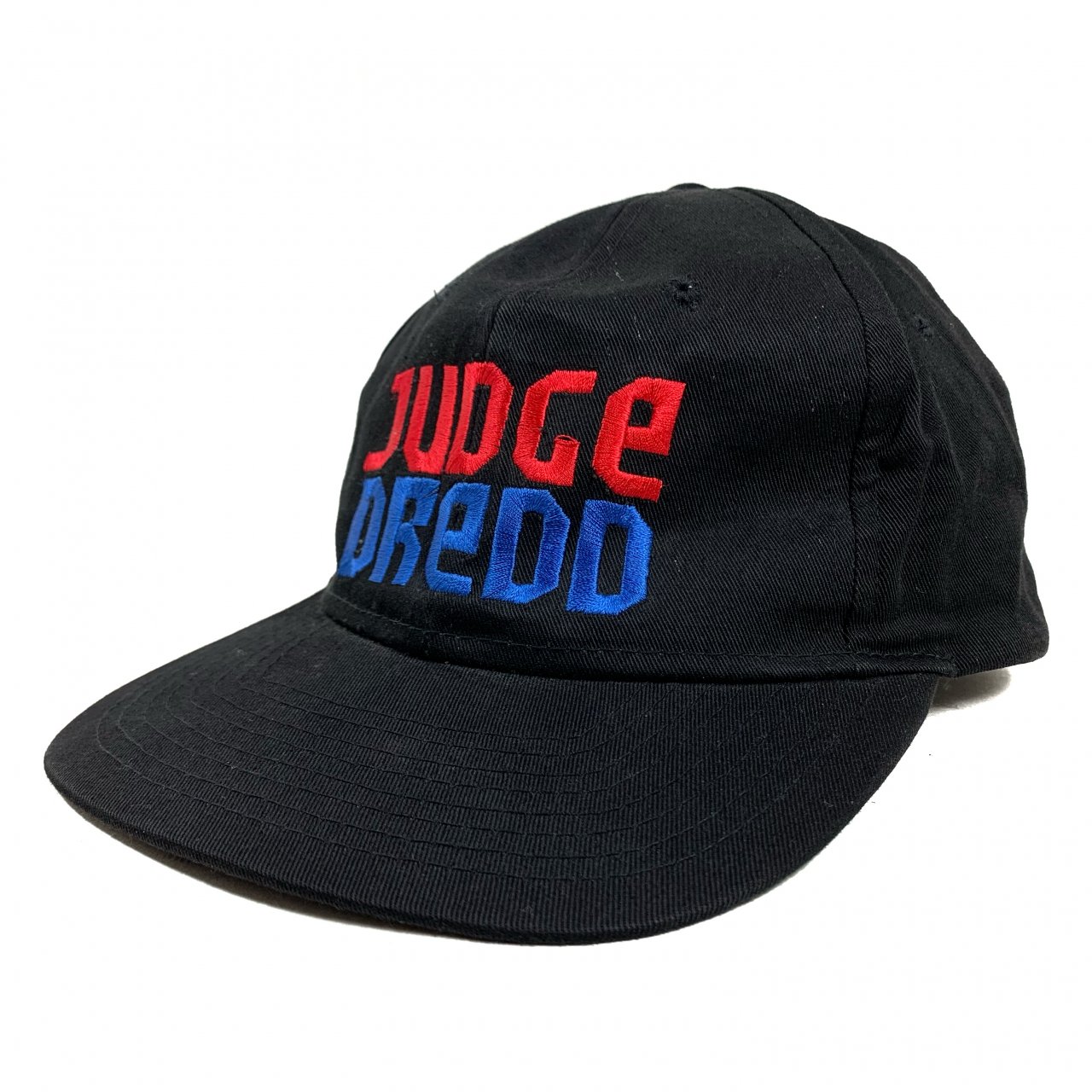 95年 JUDGE DREDD Logo 6 Panel Cap 黒 90s ジャッジドレッド キャップ