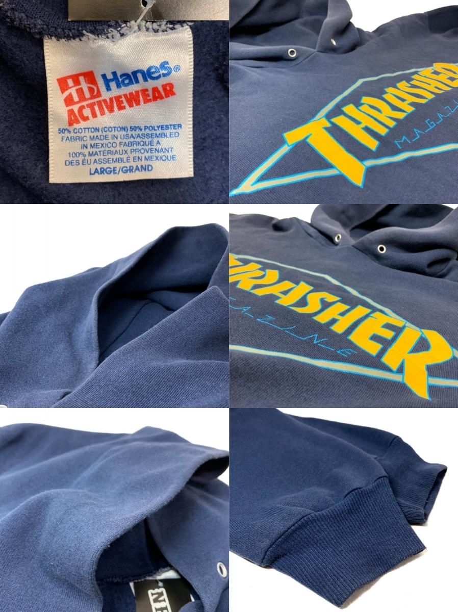 90s THRASHER hanesボディ スウェットトレーナー L エンジ-