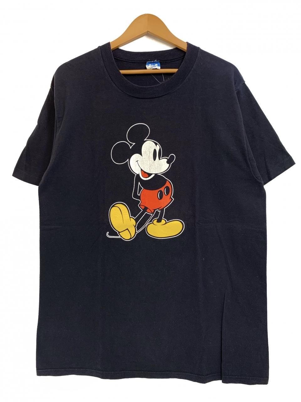 USA製 90s MICKEY MOUSE Print S/S Tee 黒 XL ミッキーマウス 半袖 T ...