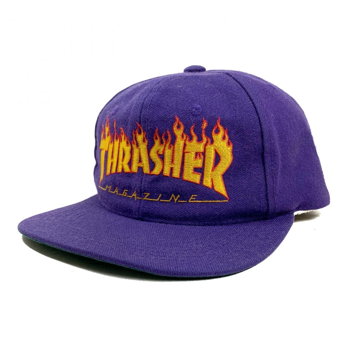 USA製 80s～90s THRASHER Flame Logo 6 Panel Cap 紫 スラッシャー