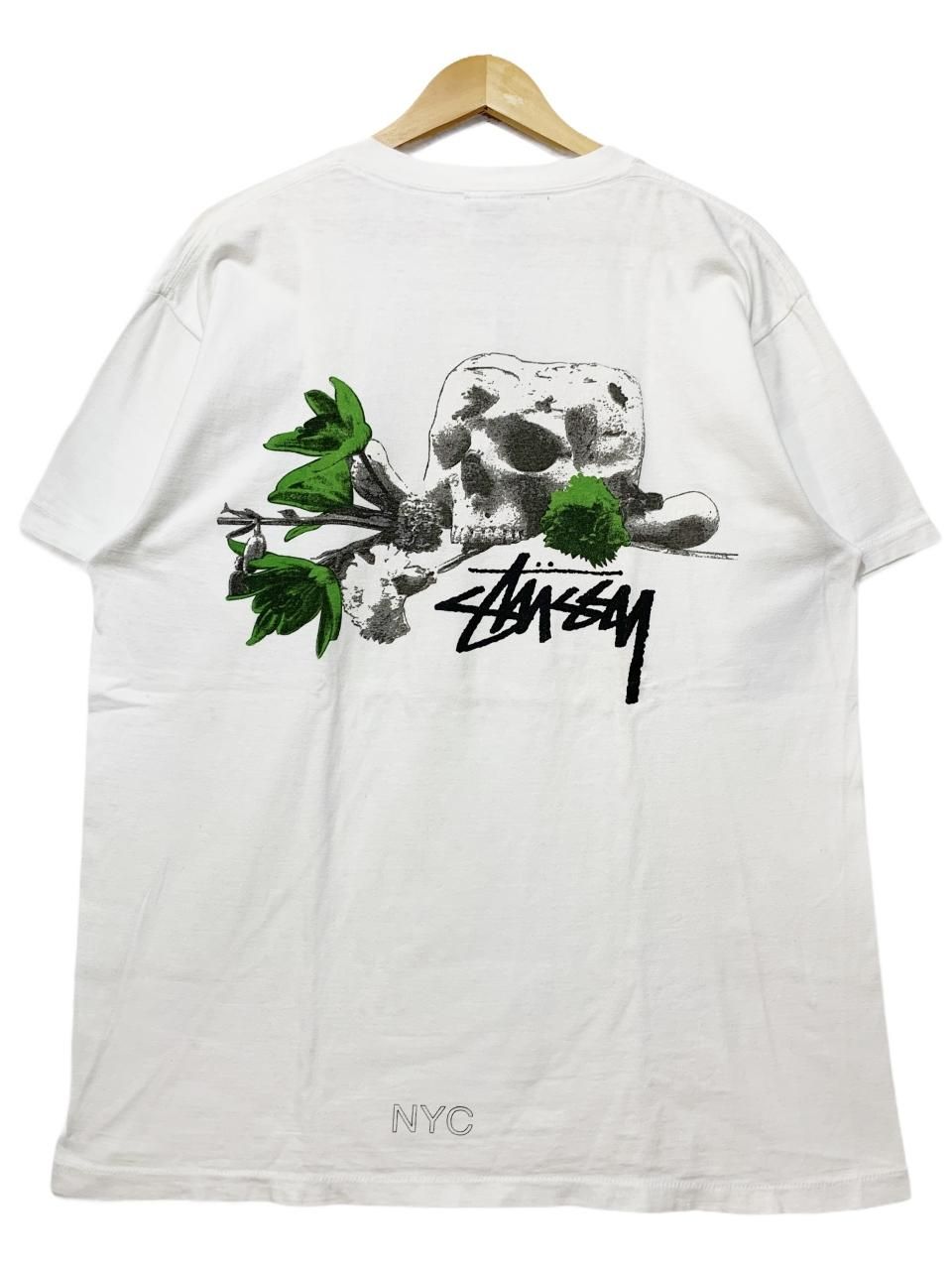 Usa製 90s Old Stussy Skull Flower S S Tee 白 L グレータグ オールドステューシー 半袖 Tシャツ スカルフラワー プリント ホワイト Newjoke Online Store