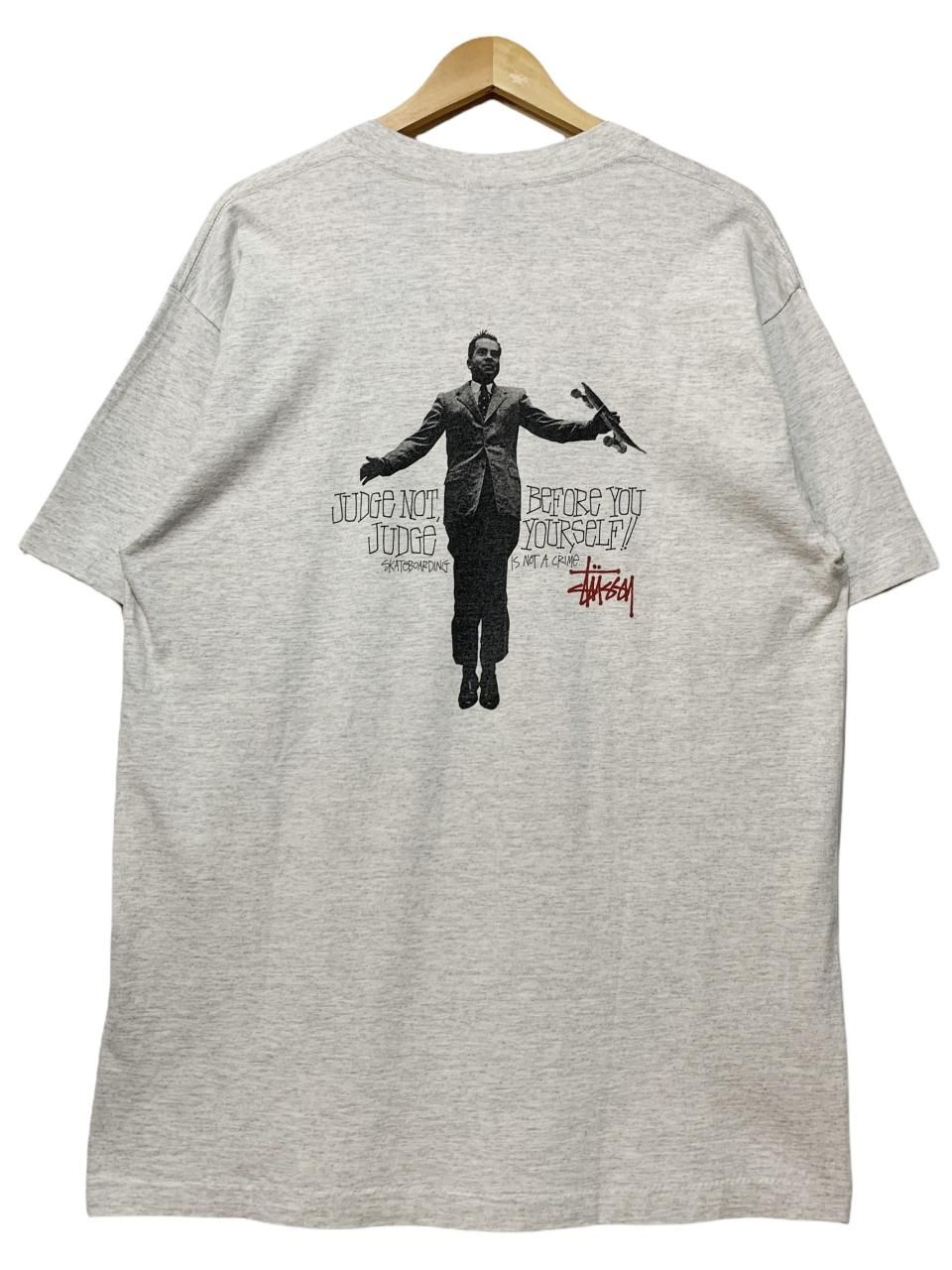 USA製 s OLD STUSSY REMIXED CLASSIC "Richard Nixon" S/S Tee 灰 XL