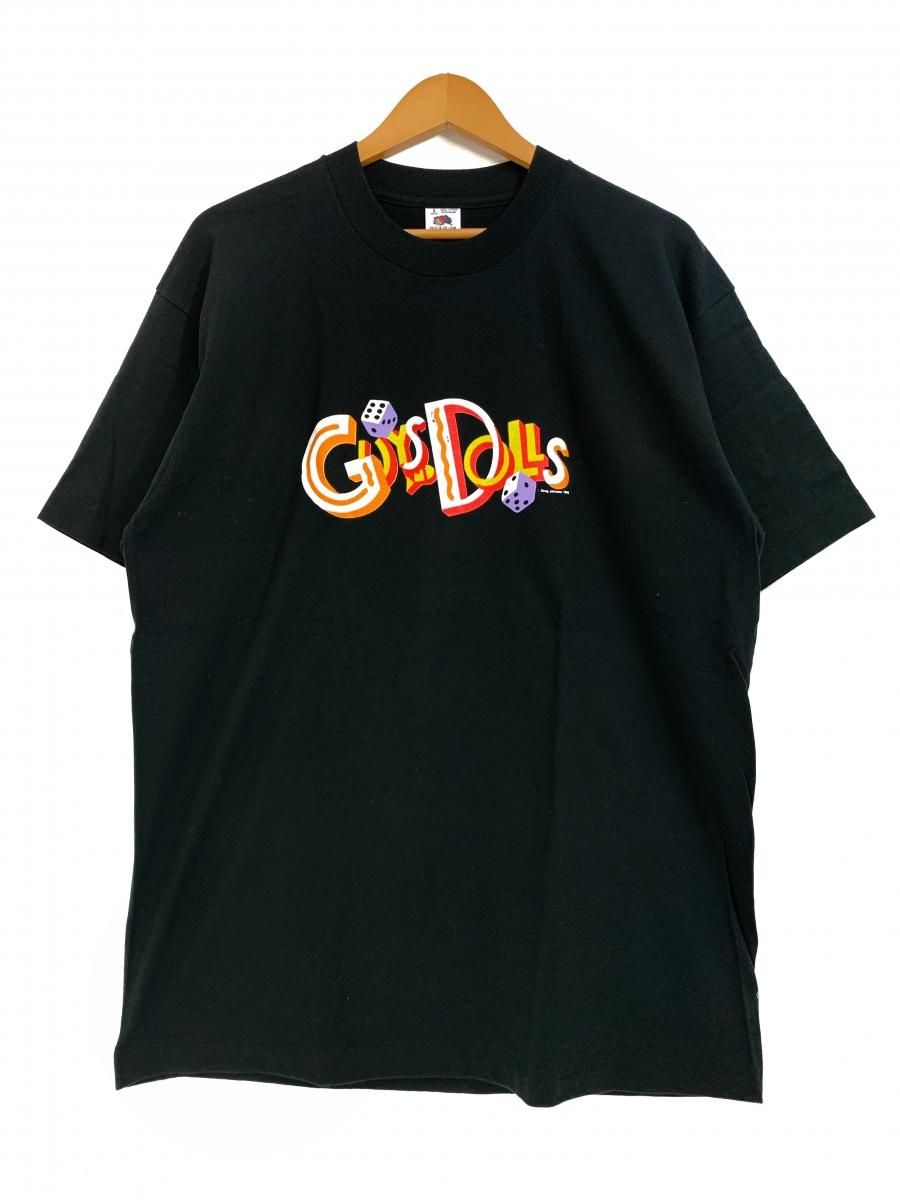 USA製 92年 GUYS AND DOLLS Logo S/S Tee 黒 L 90s ガイズ&ドールズ