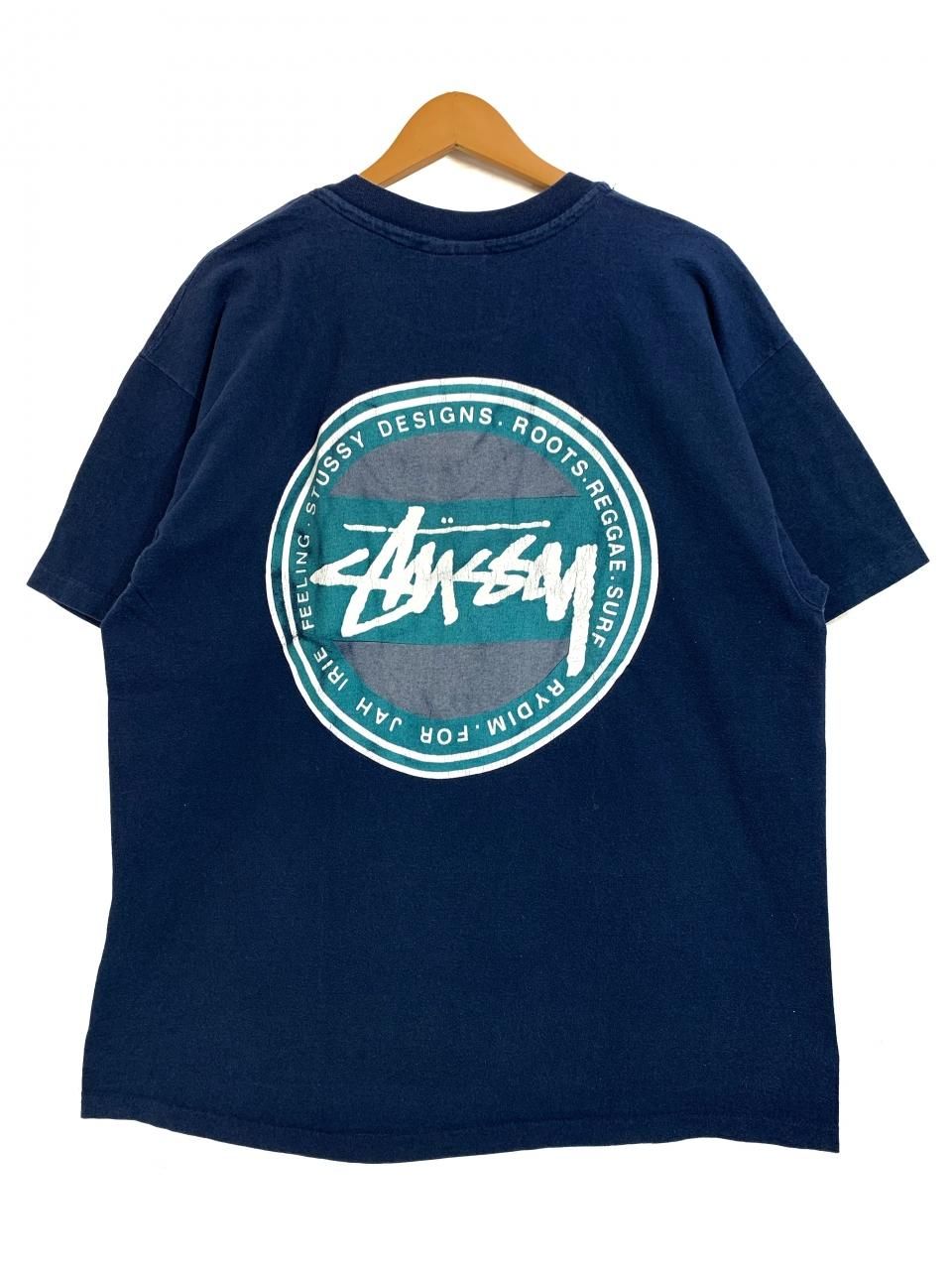 Bootleg 90s OLD STUSSY Logo S/S Tee 紺 XL ブートレグ オールド