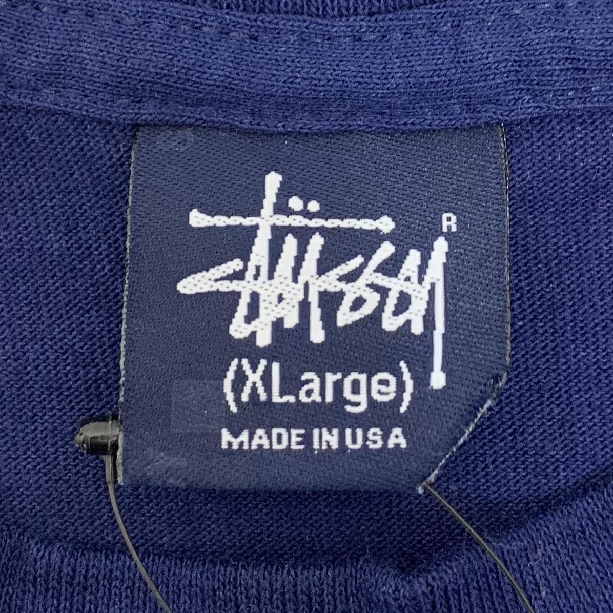 USA製 90~00s OLD STUSSY Logo S/S Tee 紺 XL 紺タグ オールド