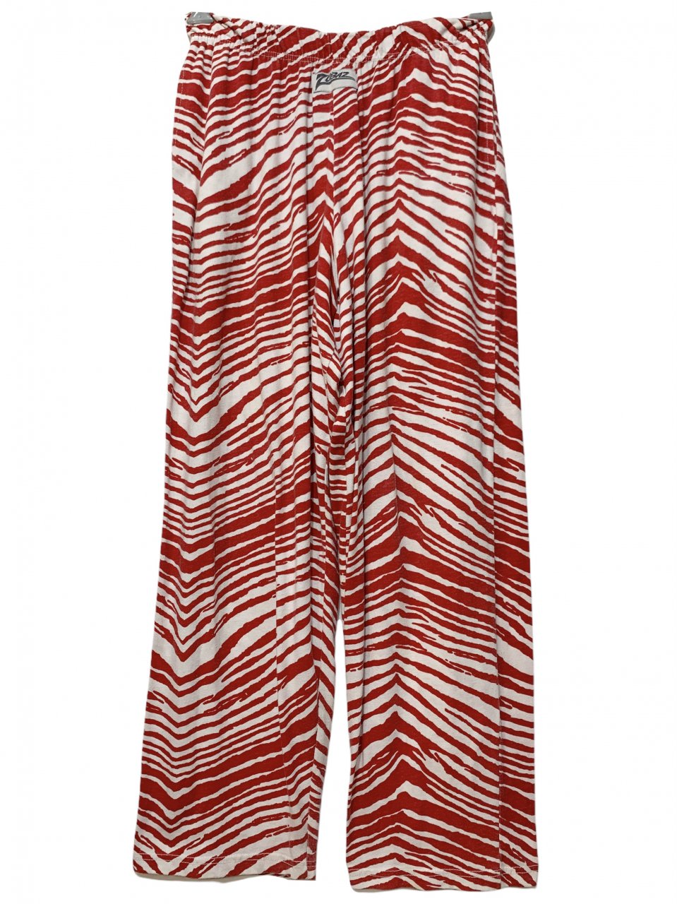 90s ZUBAZ Easy Pants 赤白 S ズバズ NFL イージーパンツ ゼブラ柄 総柄 スウェットパンツ - NEWJOKE ONLINE  STORE