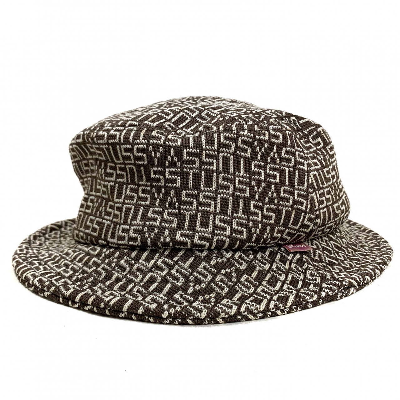 00s STUSSY Logo Bucket Hat 茶 ステューシー バケットハット 帽子