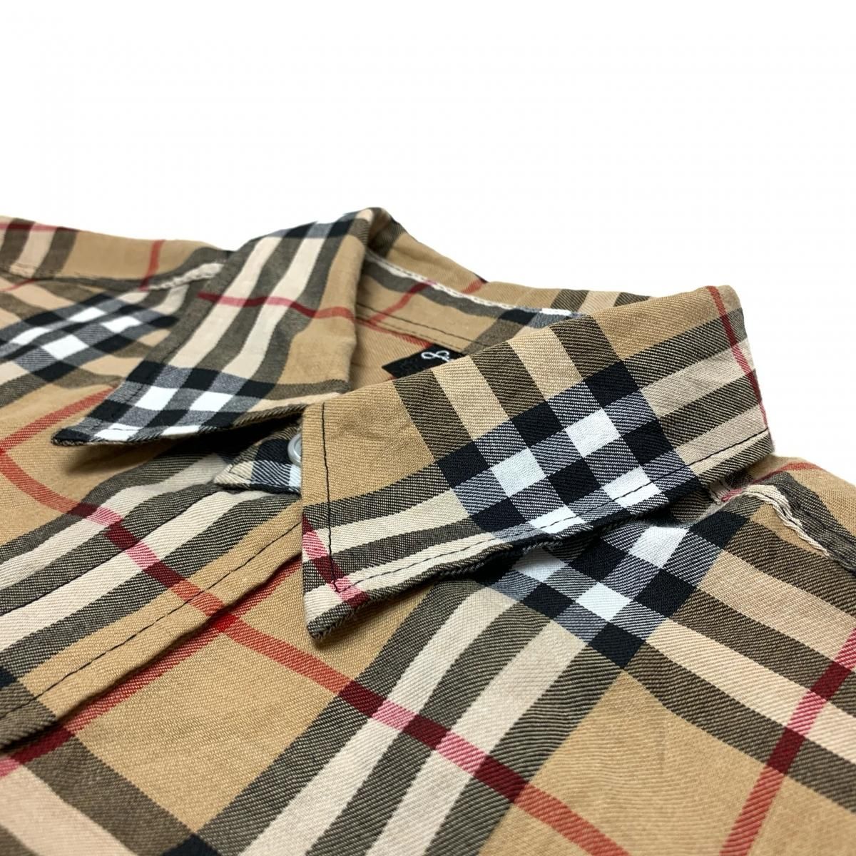 00s SEAN JOHN Cotton Check S/S Shirt ベージュ XL ショーンジョン