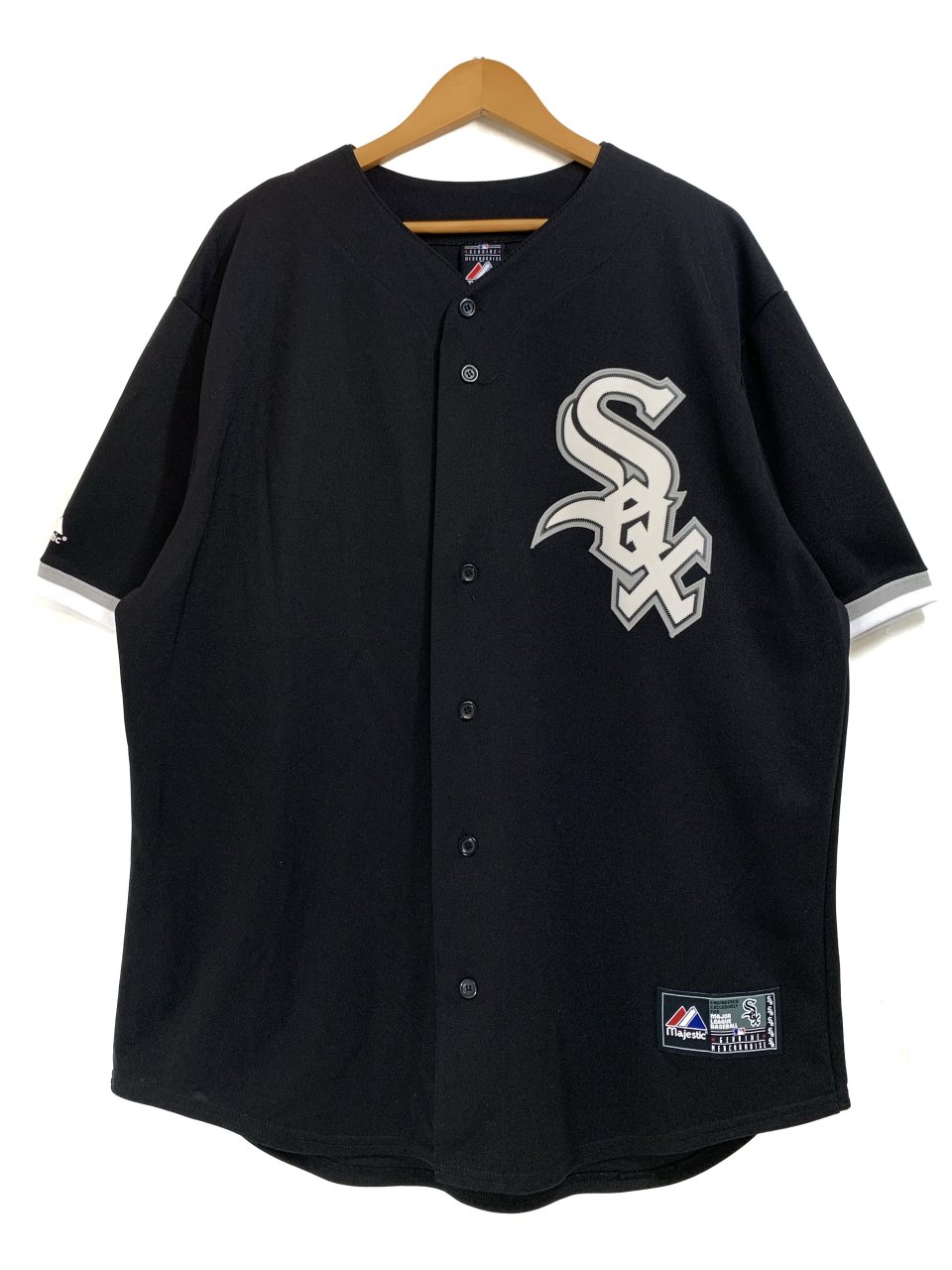 USA製 90s Majestic "CHICAGO WHITE SOX #14" Baseball Shirt 黒 XL マジェスティック  シカゴホワイトソックス ベースボールシャツ ユニフォーム - NEWJOKE ONLINE STORE