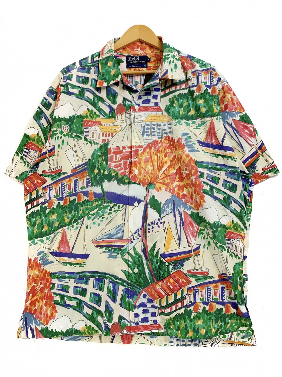 USA製 80s～90s Polo Ralph Lauren Cotton Aloha Shirt マルチカラー L 