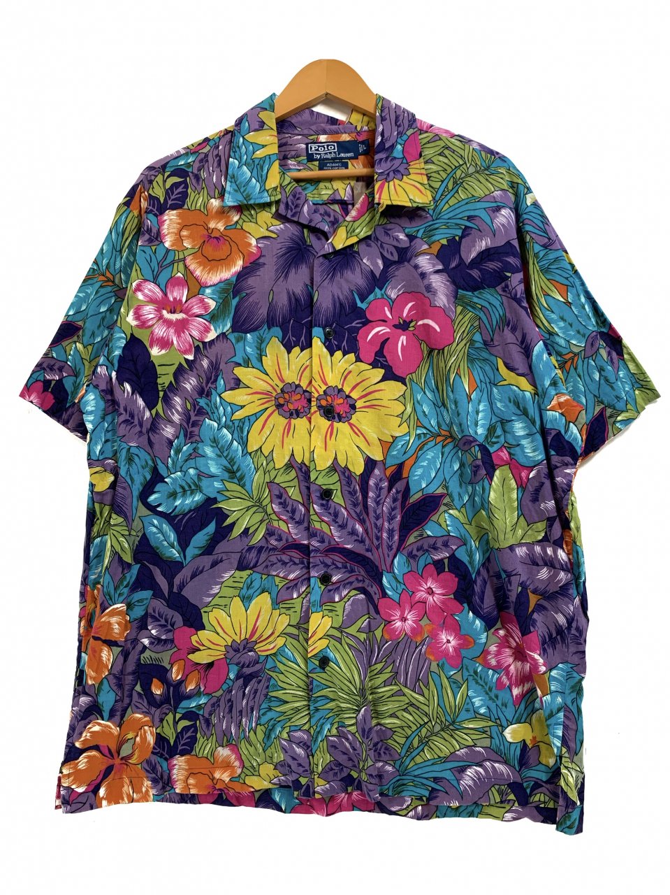 s Polo Ralph Lauren "ADAMS" Cotton Aloha Shirt 紫 L ポロラルフ
