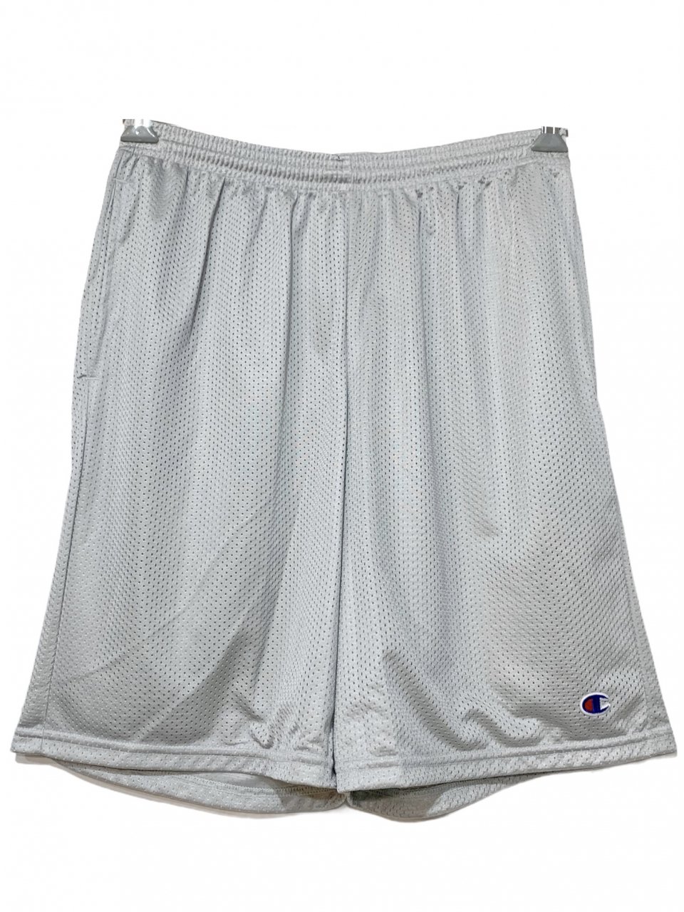 新品 US企画 Champion 3.7oz Polyester Mesh Shorts With Pocket (GREY