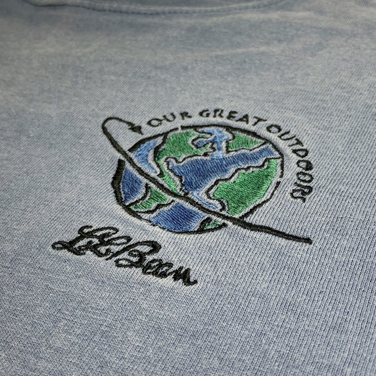 USA製 90s L.L.Bean Logo S/S Tee 青 M エルエルビーン 半袖 Tシャツ