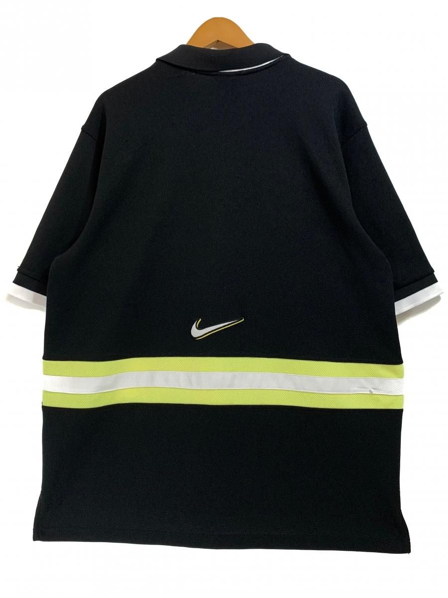 98年製 NIKE Logo Mesh S/S Polo Shirt 黒 XL 銀タグ 90s ナイキ 98年製 NIKE Logo Mesh S/S Polo Shirt 黒 XL 銀タグ 90s ナイキ