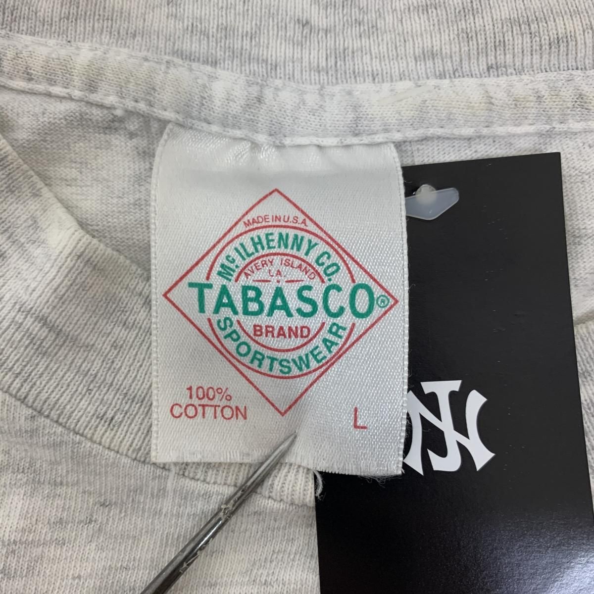 USA製 90s TABASCO Print S/S Tee 灰 L タバスコ 半袖 Tシャツ USA製 90s TABASCO Print S/S Tee 灰 L タバスコ 半袖 Tシャツ